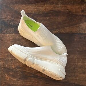 Mix No. 6 White Knit Slip-On platform Sneakers